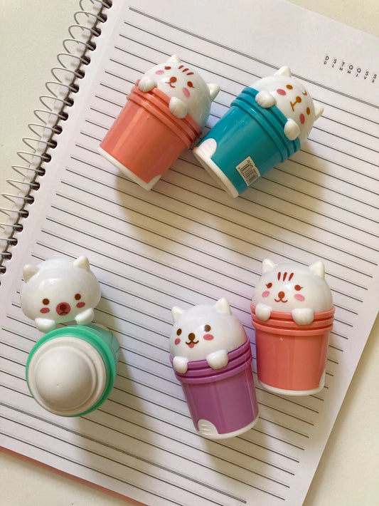 Bucket Cat Bear 2 in 1 Pencil Eraser And Sharpener