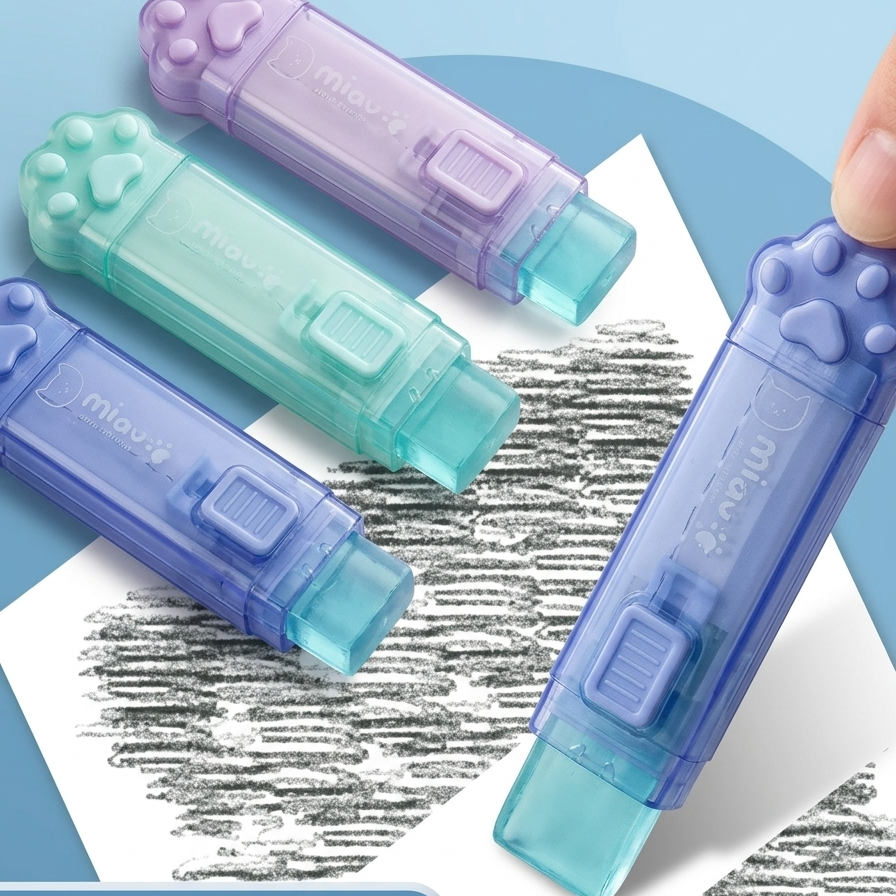 Cat Paw Push Pull Jelly Eraser