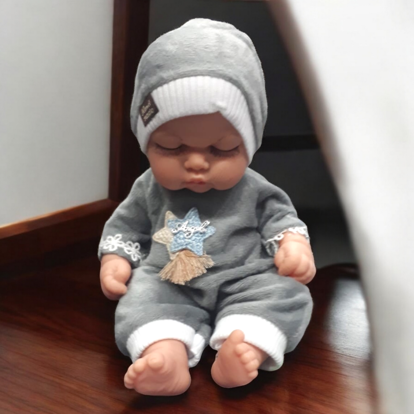 Baby Babble Grey Silicon Baby Doll