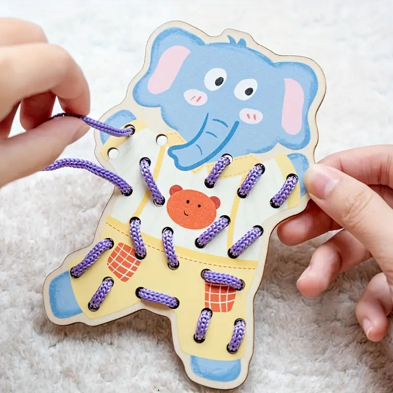 Dinosaur Wooden Threading Game – Fine Motor Skills Educational Toy