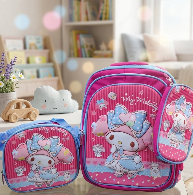 My Melody 3 Pc School Bag With Lights