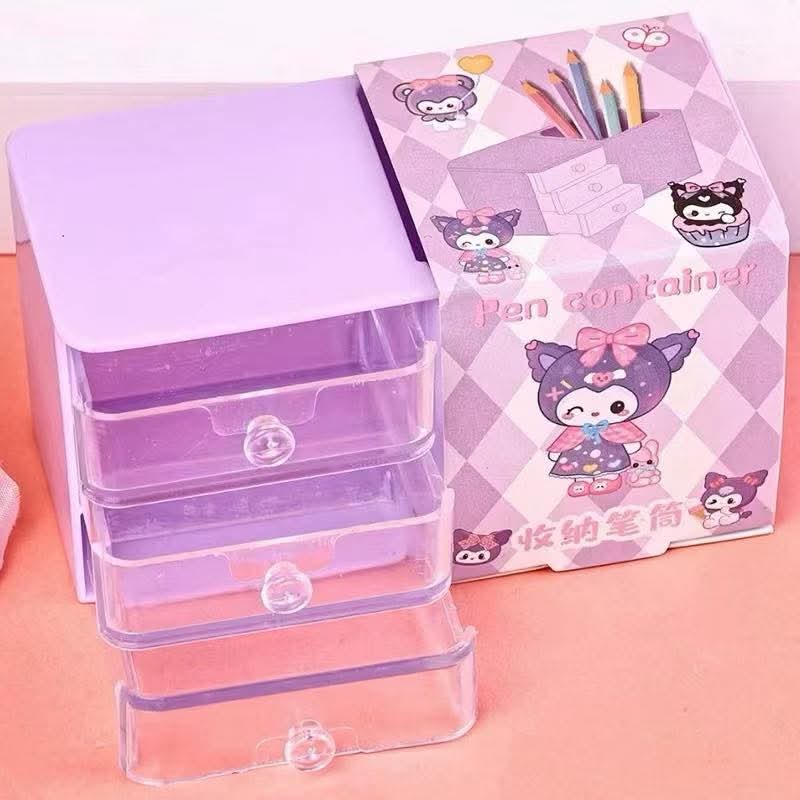 Sanrio Cute Multi-Functional Pen Holder Organiser with Drawers