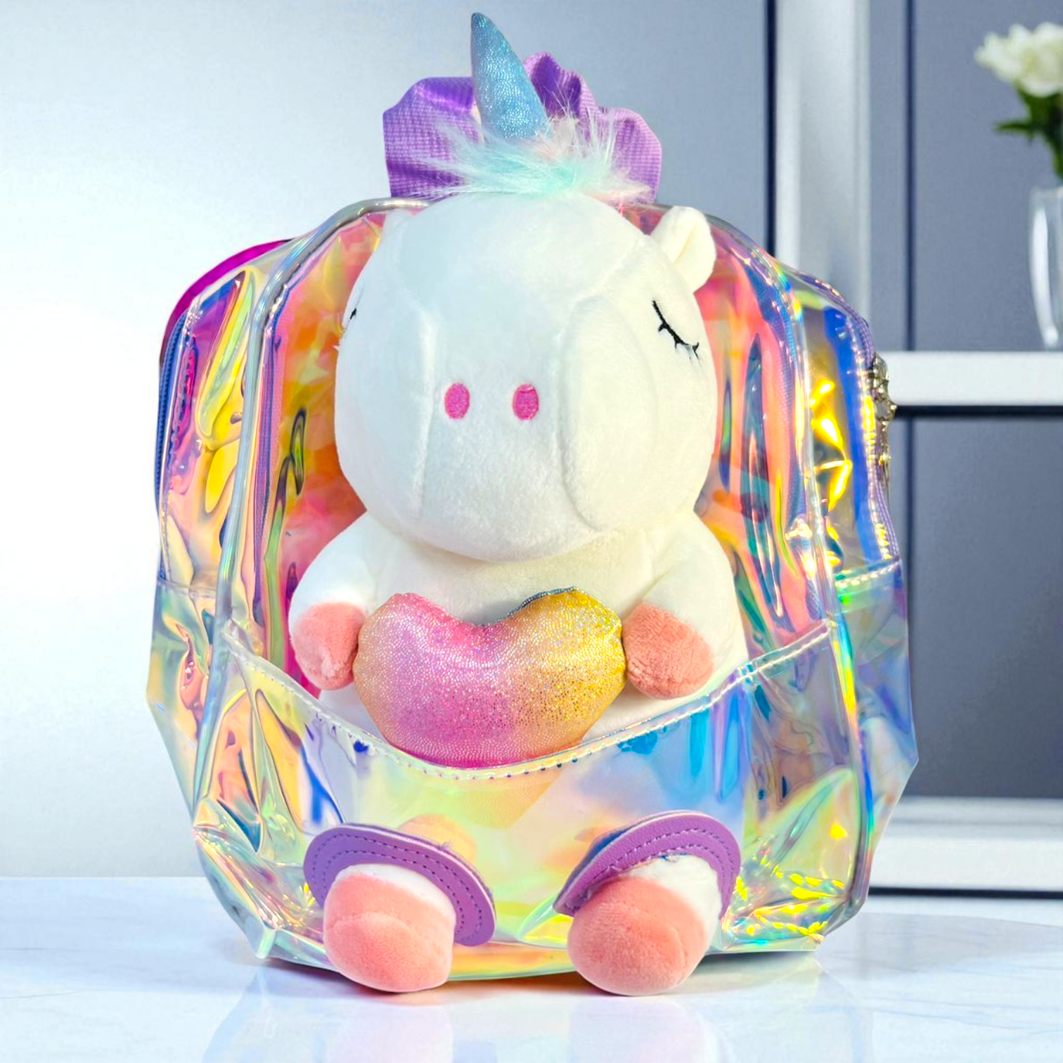 Holographic unicorn Stuff Toy Back Pack
