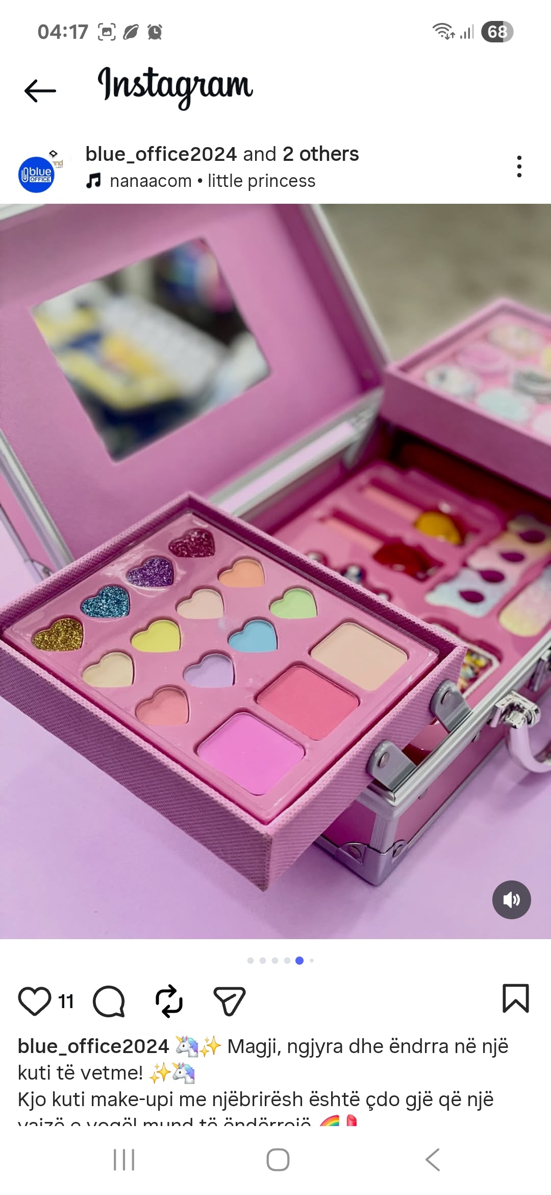 Premium Unicorn Metallic Makeup Beauty Box