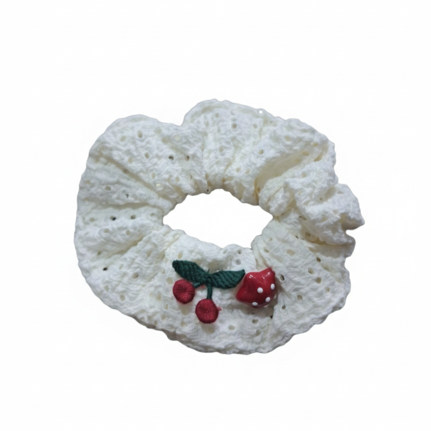 Cherry Frill Scrunchie Ping