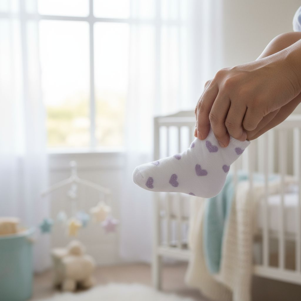 Purple Heart Glitter Baby Socks