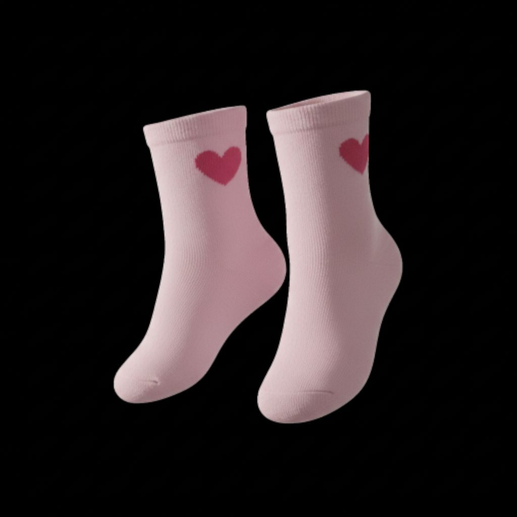 Pink Heart Pinteresty Socks For Girls