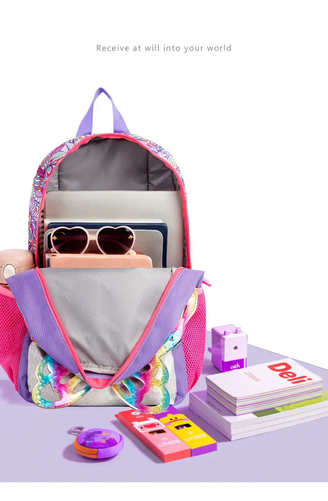 3D Butterfly Montessori School Bag