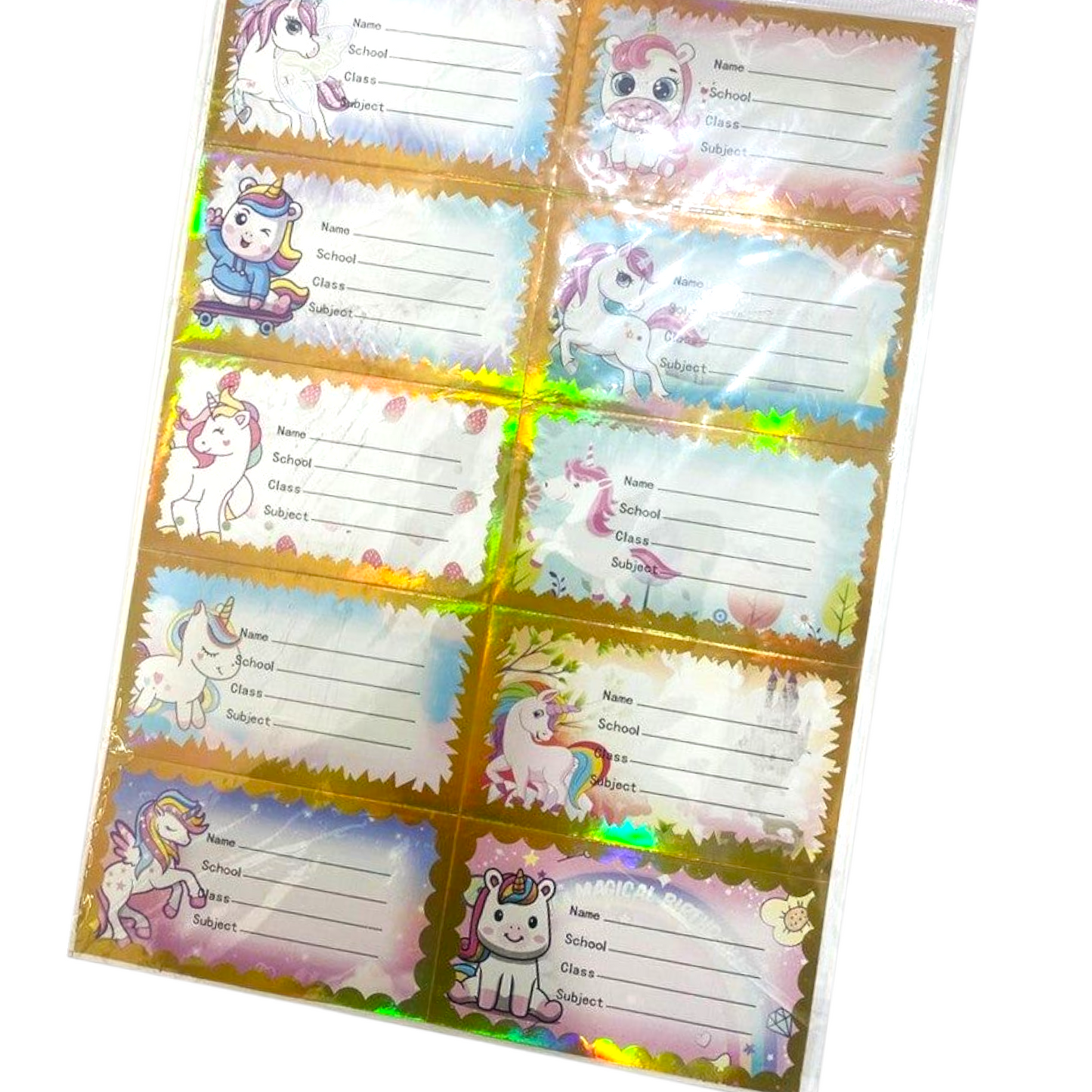 Character Stickers Easy To Paste Name | School | Identity Label Or Tag Sheet 10 Labels