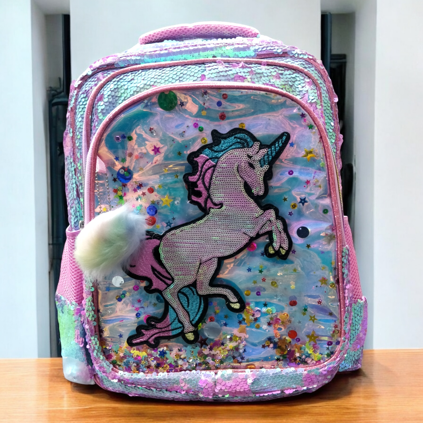Unicorn Sequins Confetti School Bag