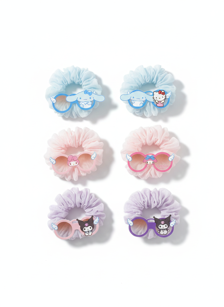 Sanrio Glasses Scrunchies For Girls | Kuromi | Hello Kitty