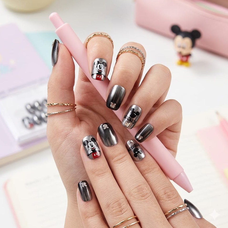 Mickey Kids Nails With Nail Stickers