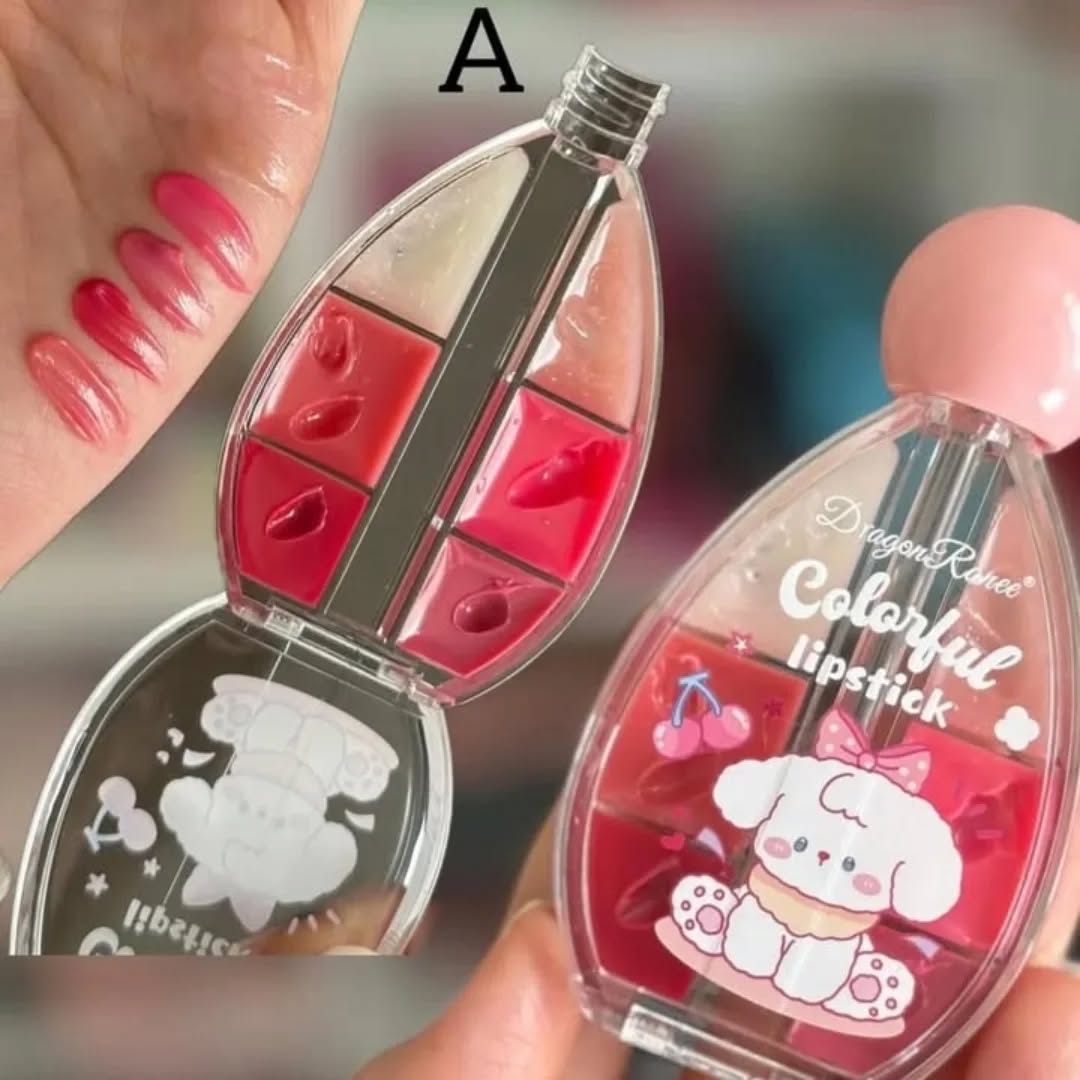 Dragon Ranee Colorful Lipstick Palette – 6 in 1 Glossy Lip Colors