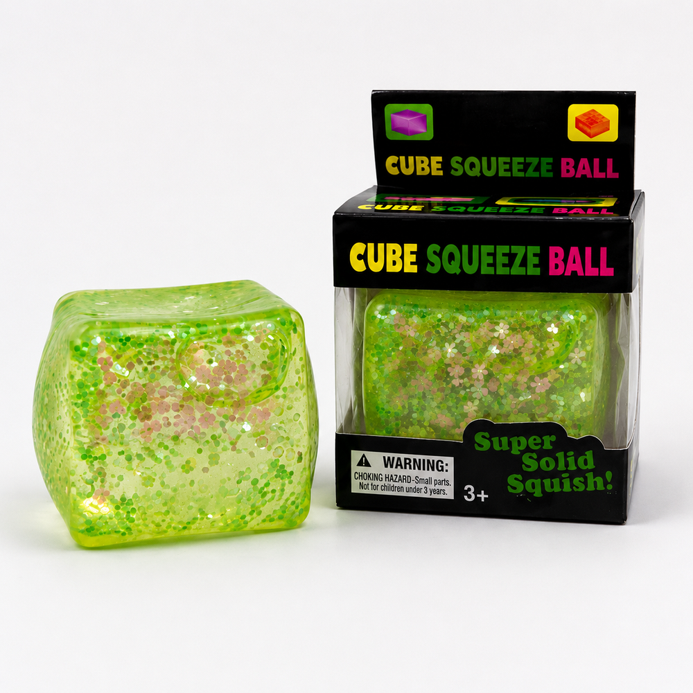 Glitter Cube Squishy Fidget Toy