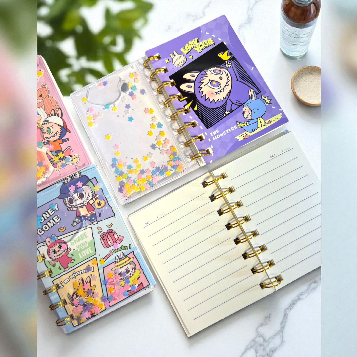 Labubu Water Confetti Filled Mini Diary