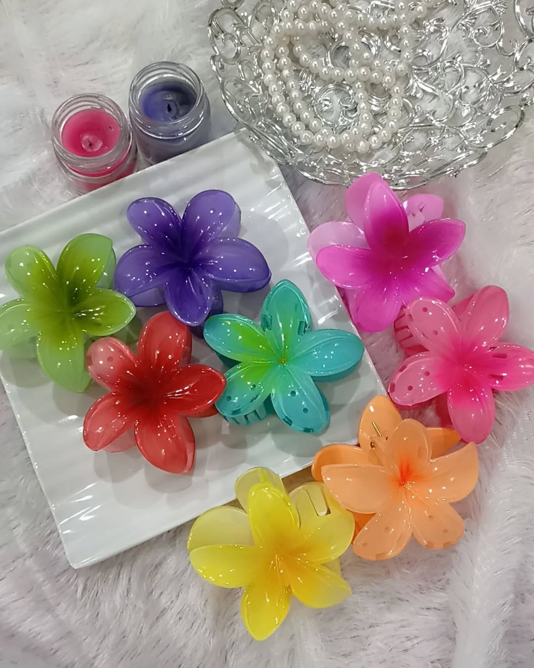 Korean Flower Hair Claw Catchers