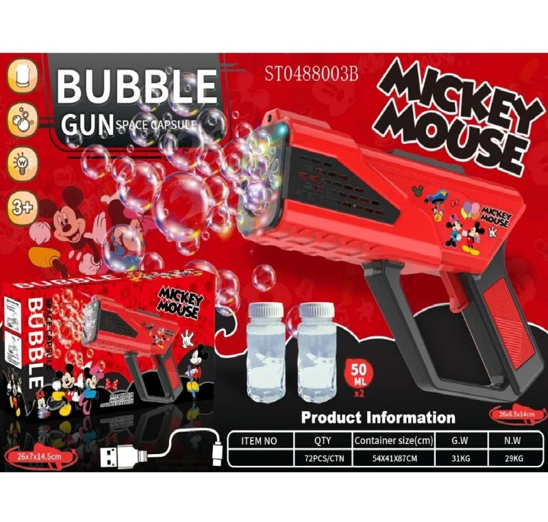 Mickey Mouse Big Bubble Gun With Solution