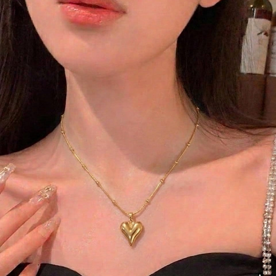 Korean Heart Stainless Steel Necklace