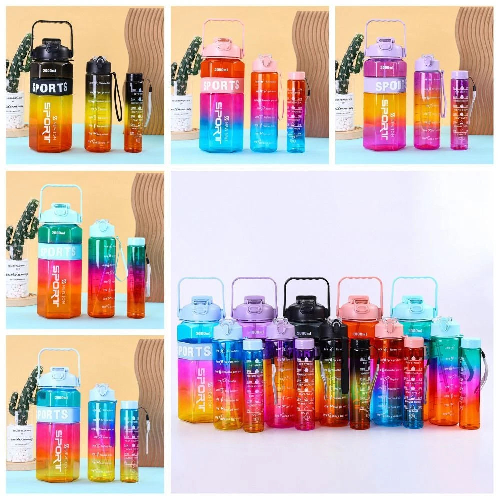 Motivational Water Bottle Set of 3 | Sizes (2 Litre, 1 Litre, 500ml)