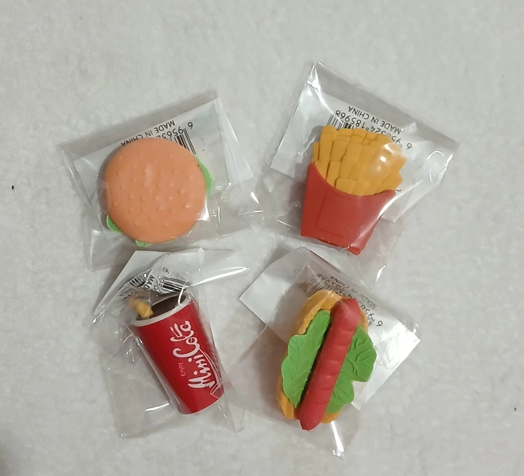 Food Pencil Erasers (Set Of 4)