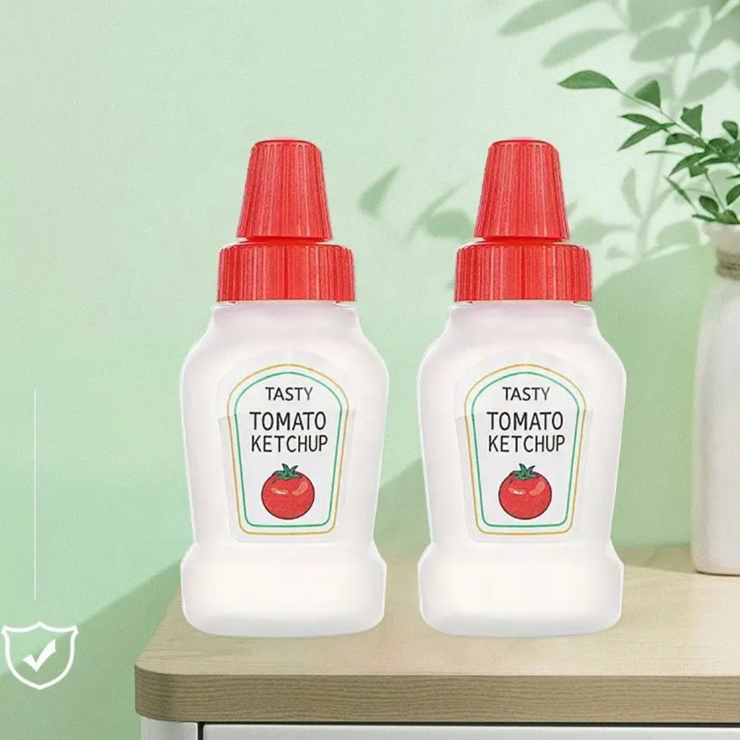 Mini Ketchup Bottle Pair For Lunch Box