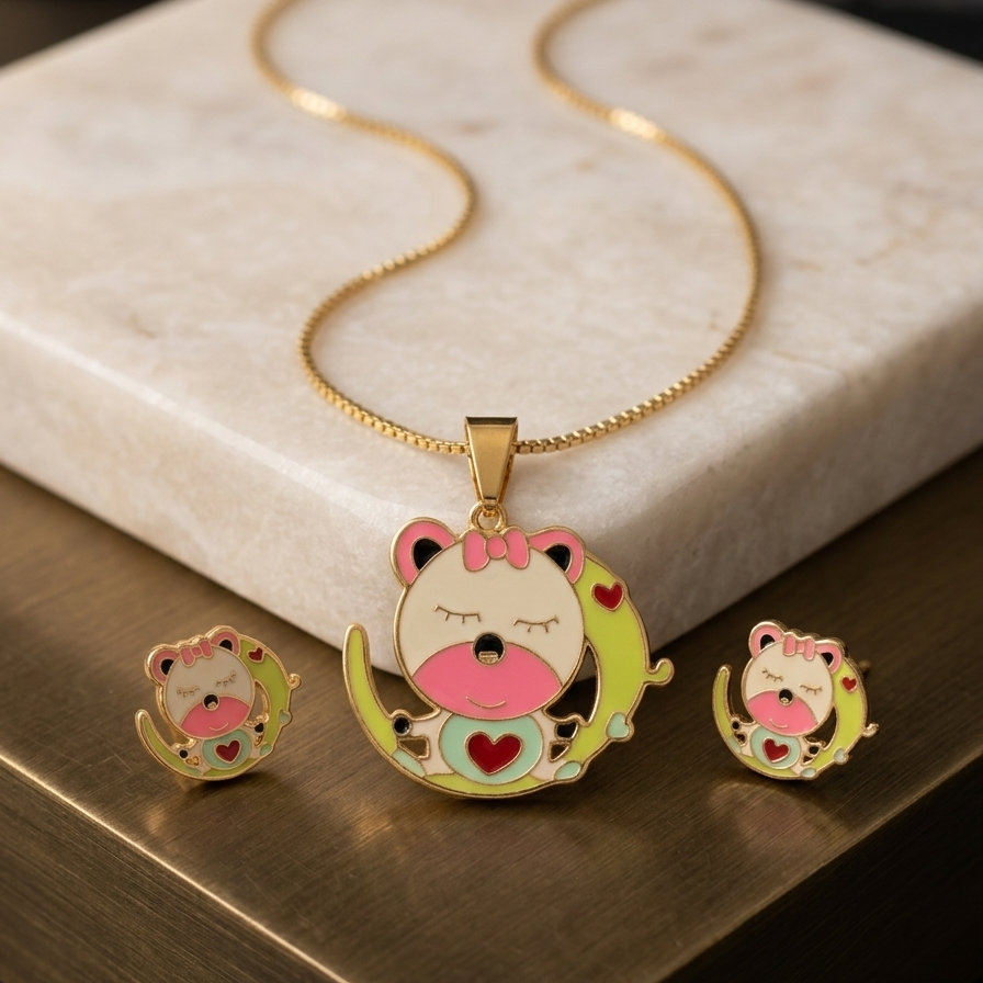 Darling Baby Mouse Stainless Steel Jewelry Set