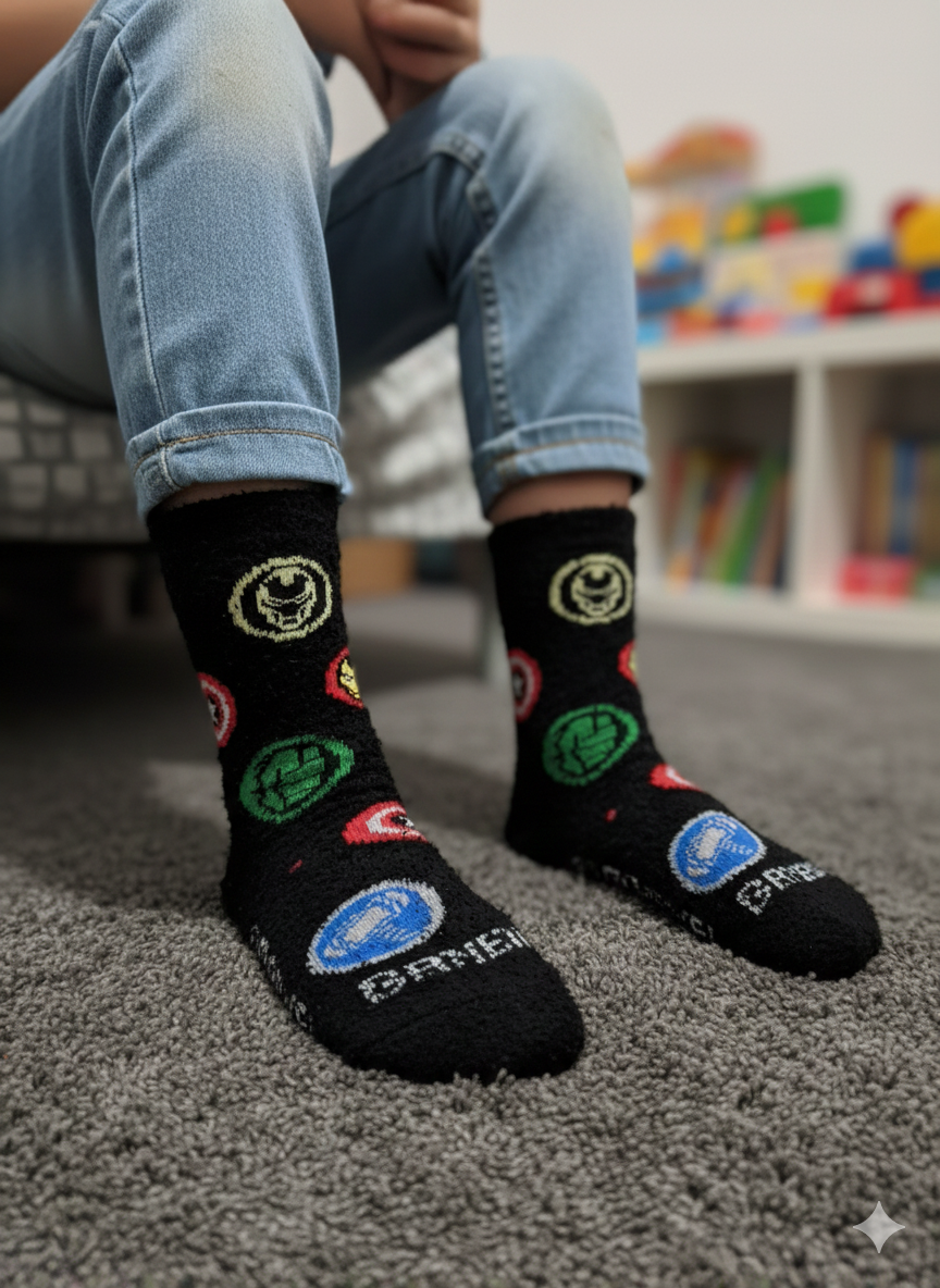 🦸♂️ Avengers Hero Velvet Socks |6 To 15 Years