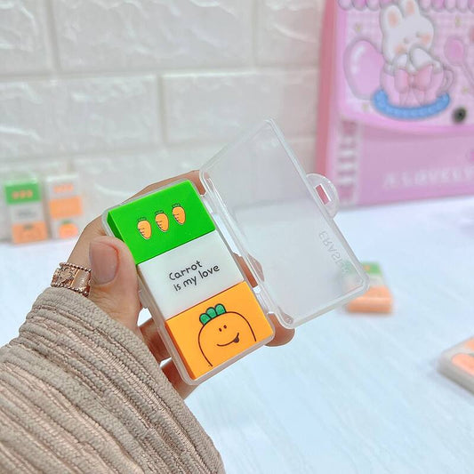 Carrot Pencil Eraser Set of 3