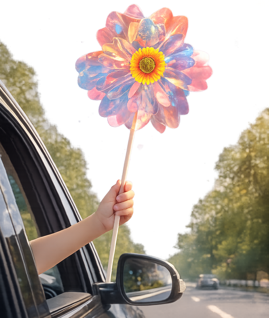 Holographic Wind Spinner – Colorful Outdoor Pinwheel for Kids