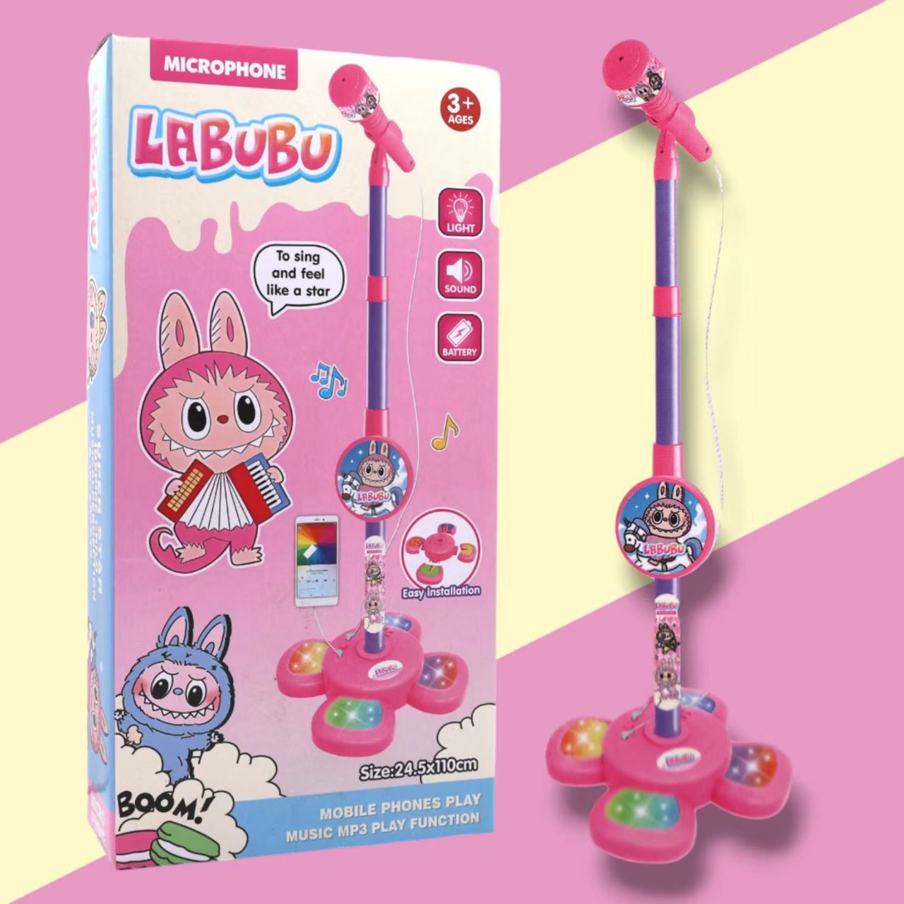 Labubu Kids Microphone Stand Toy
