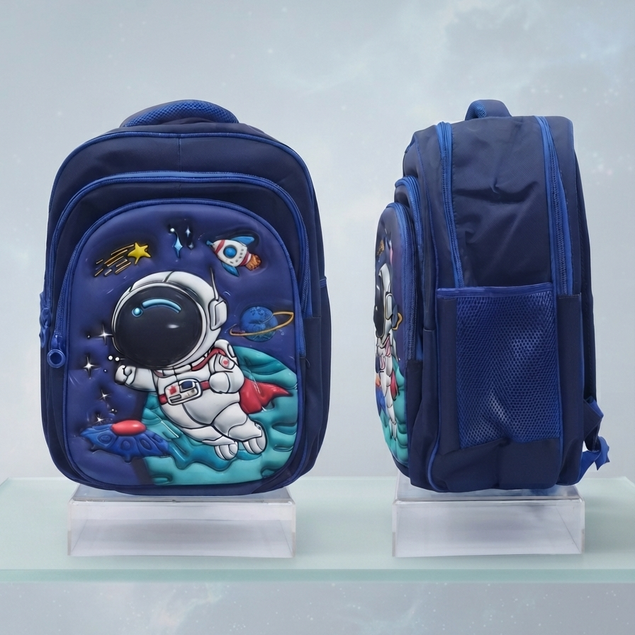 Kids Space Ship 3-Zip School Bag