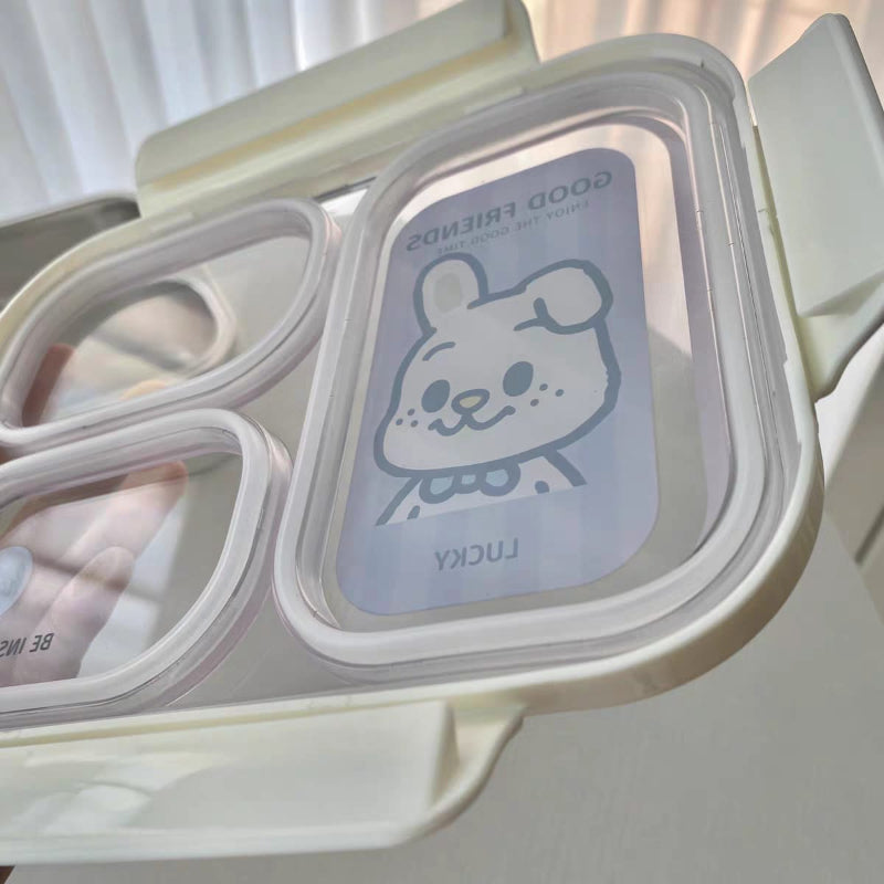 Good Friends Stainless Steel Kids Lunch Box with 3 Compartments