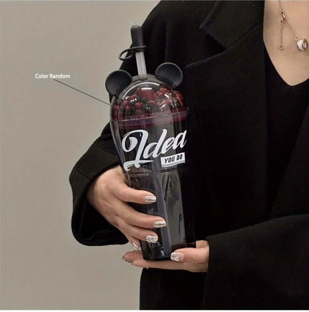 Black Mickey Big Confetti Sipper