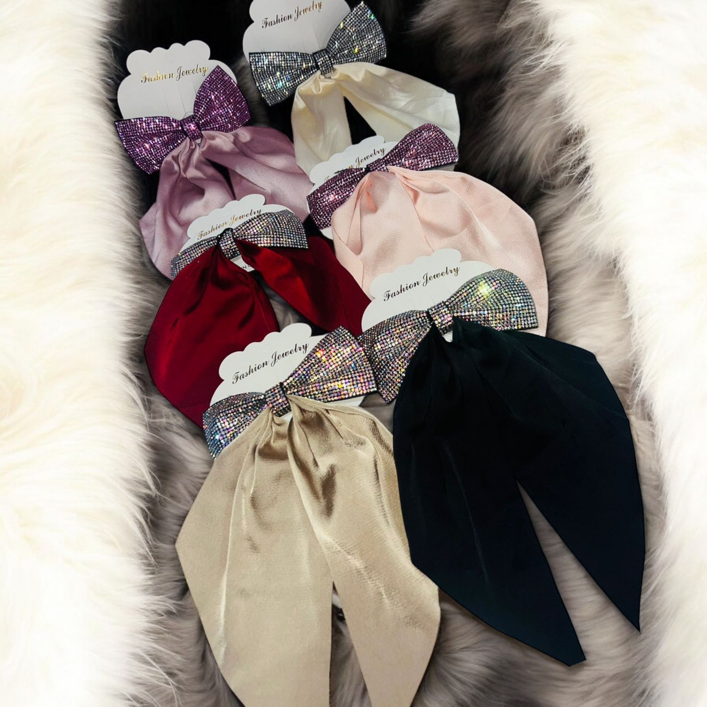 Sequin Silk Hair Bow