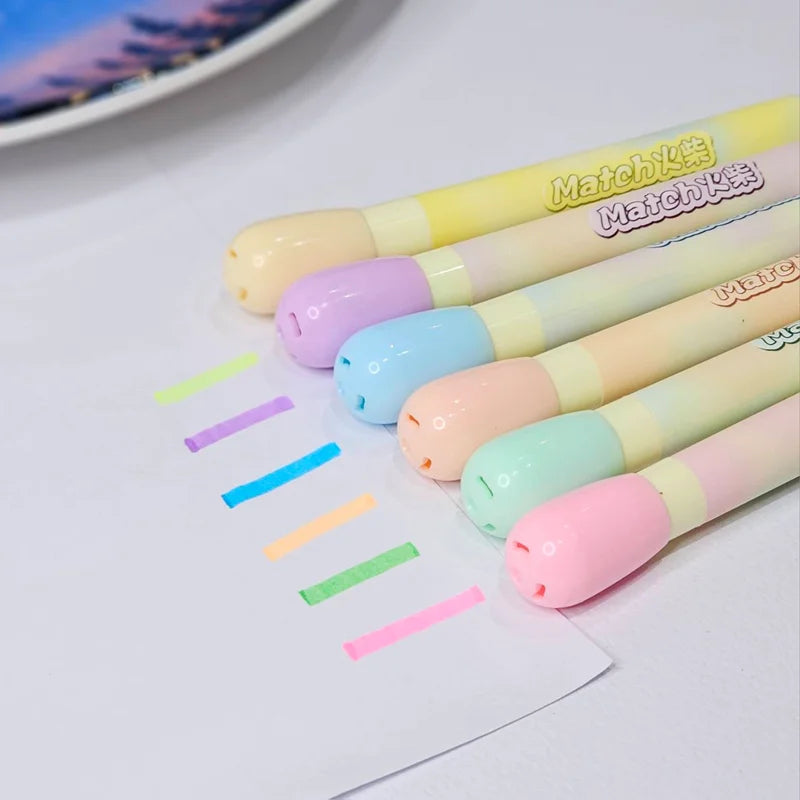 Match Pastel Highlighter Pens – 6-Color Set for Journaling & Planning