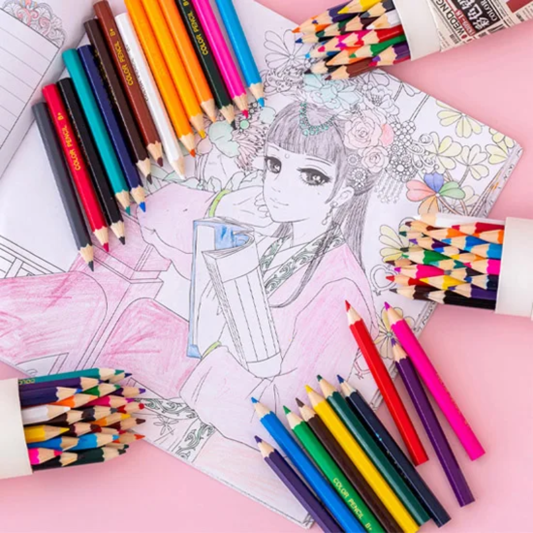24-Piece Vintage-Style Mini Colour Pencil Set