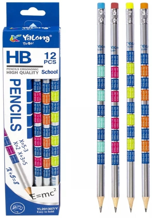 Yalong 12 Pc High Quality HB Pencil With Tables