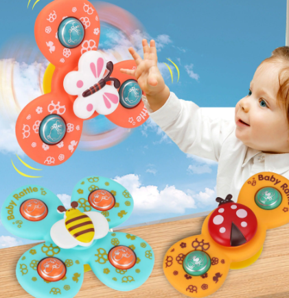 Baby Rattle Turntable Suction Spinner Rattle Set