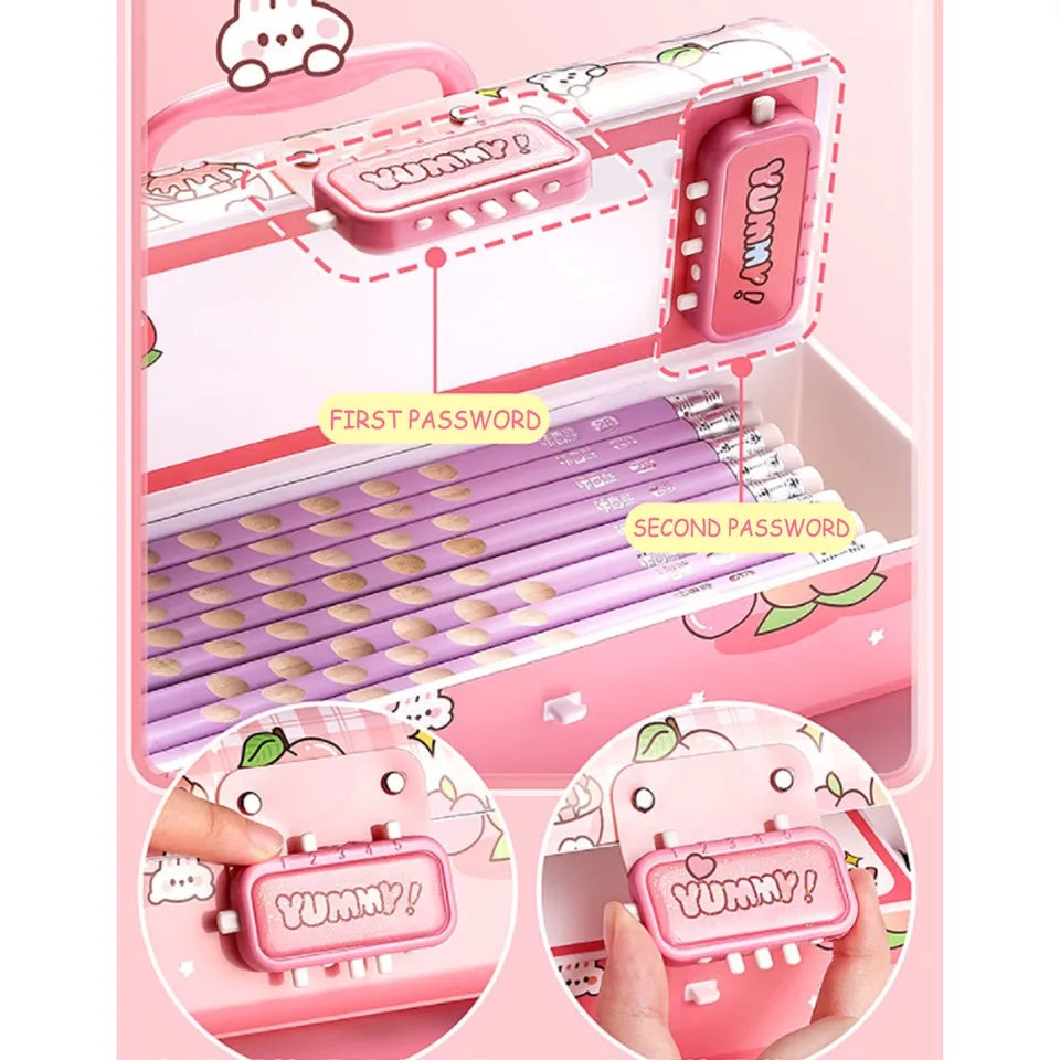 Secret Pencil Box With White Board | Compartments