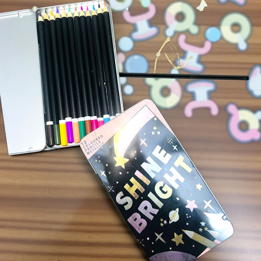 Shine Bright Colour Pencils In Tin Box Packaging