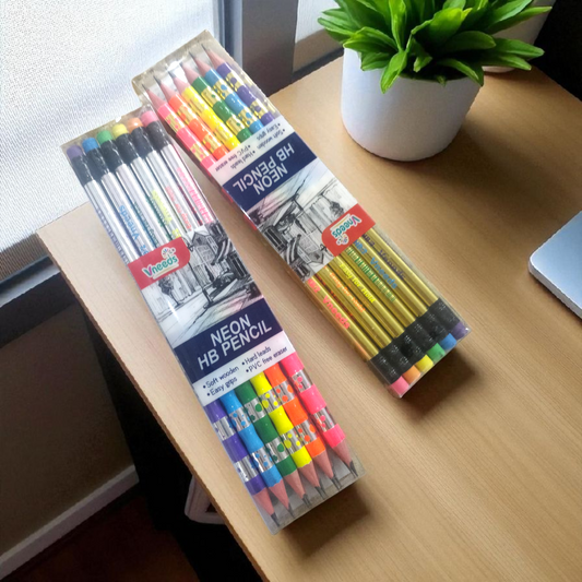 Vneed High Quality Neon Black Lead Pencils 12 Pc