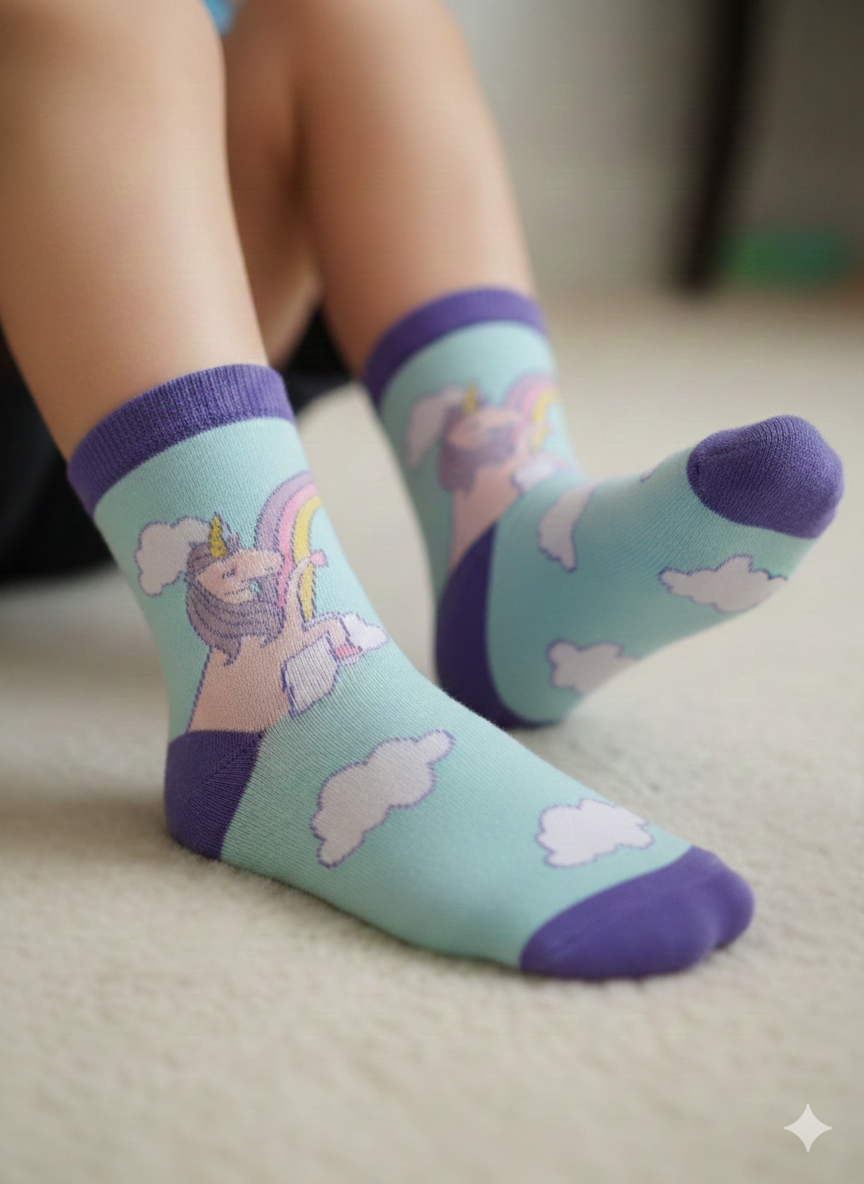 Unicorn Rainbow Socks 5 To 10 Years