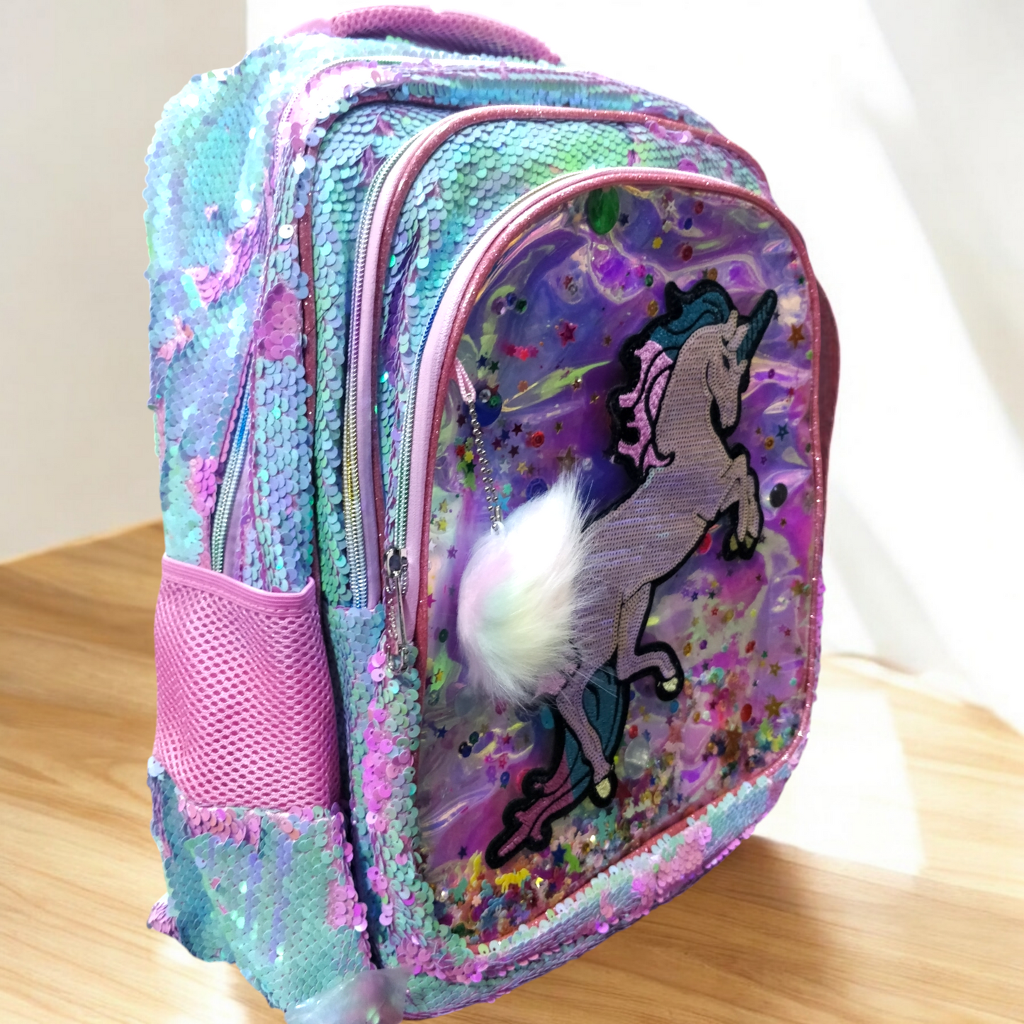 Unicorn Sequins Confetti School Bag