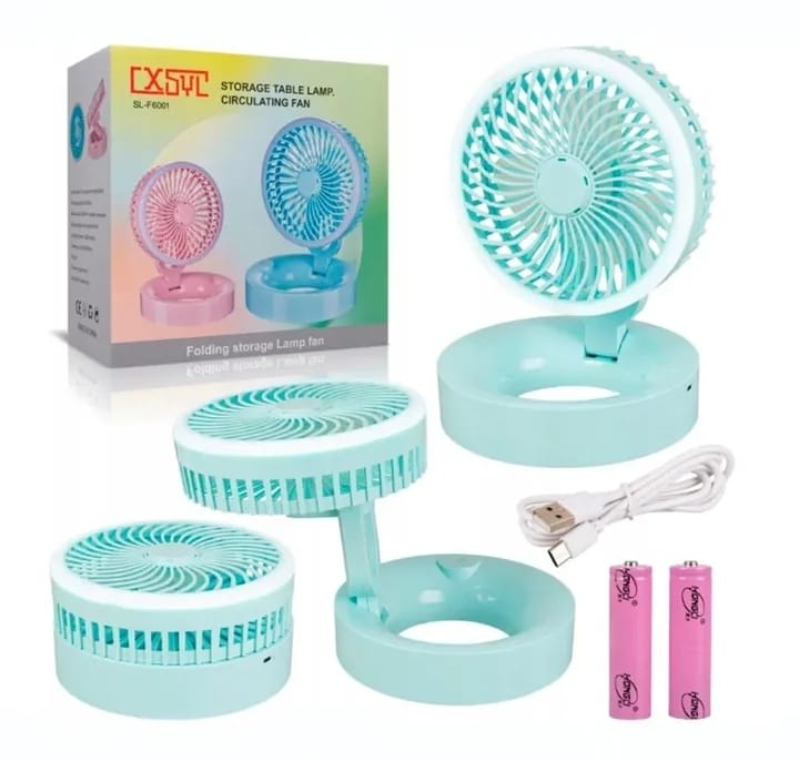 Folding Storage Table Fan With Lamp