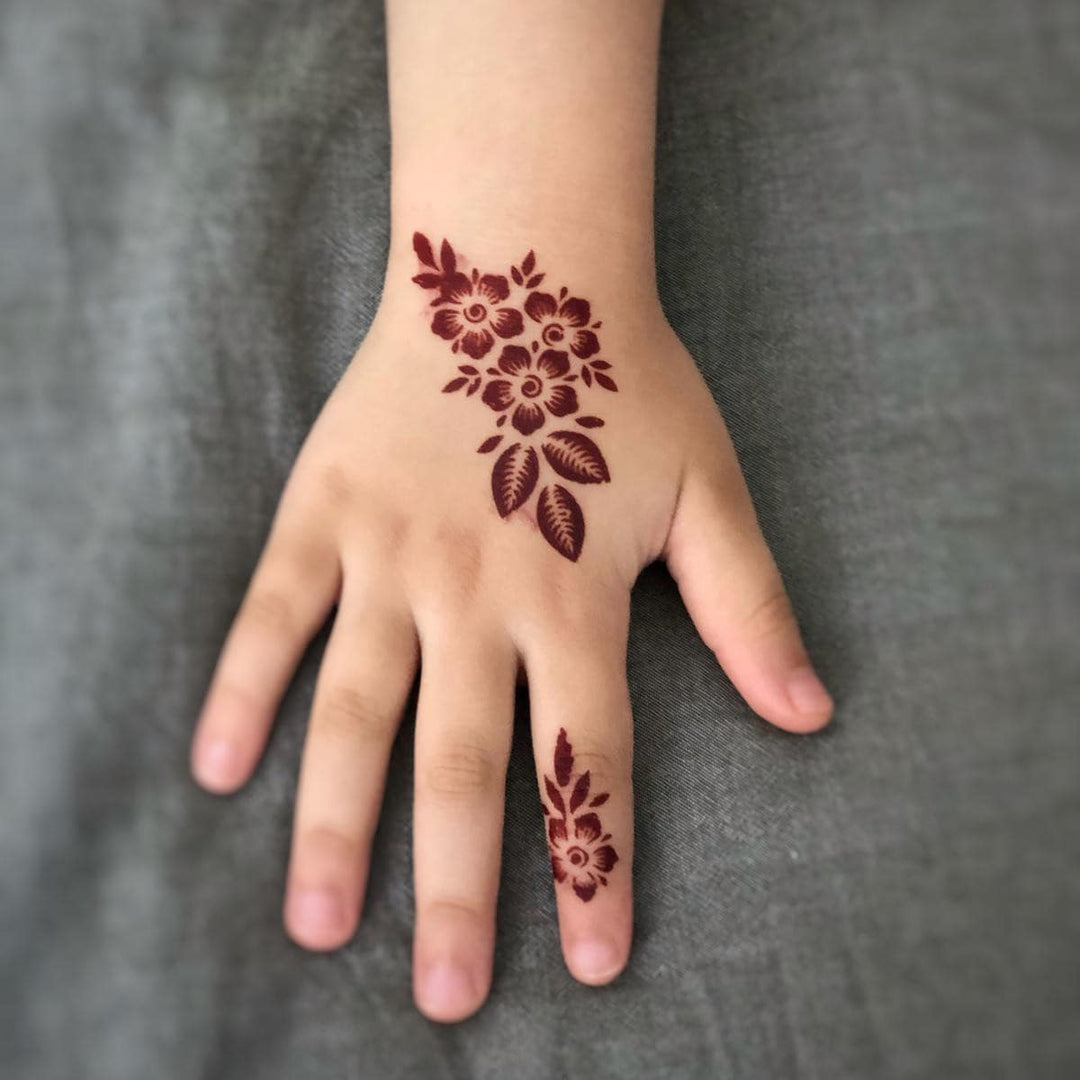 Henna Mehndi Stencils Pair for Kids & Adults – Easy Application, Every Size Available