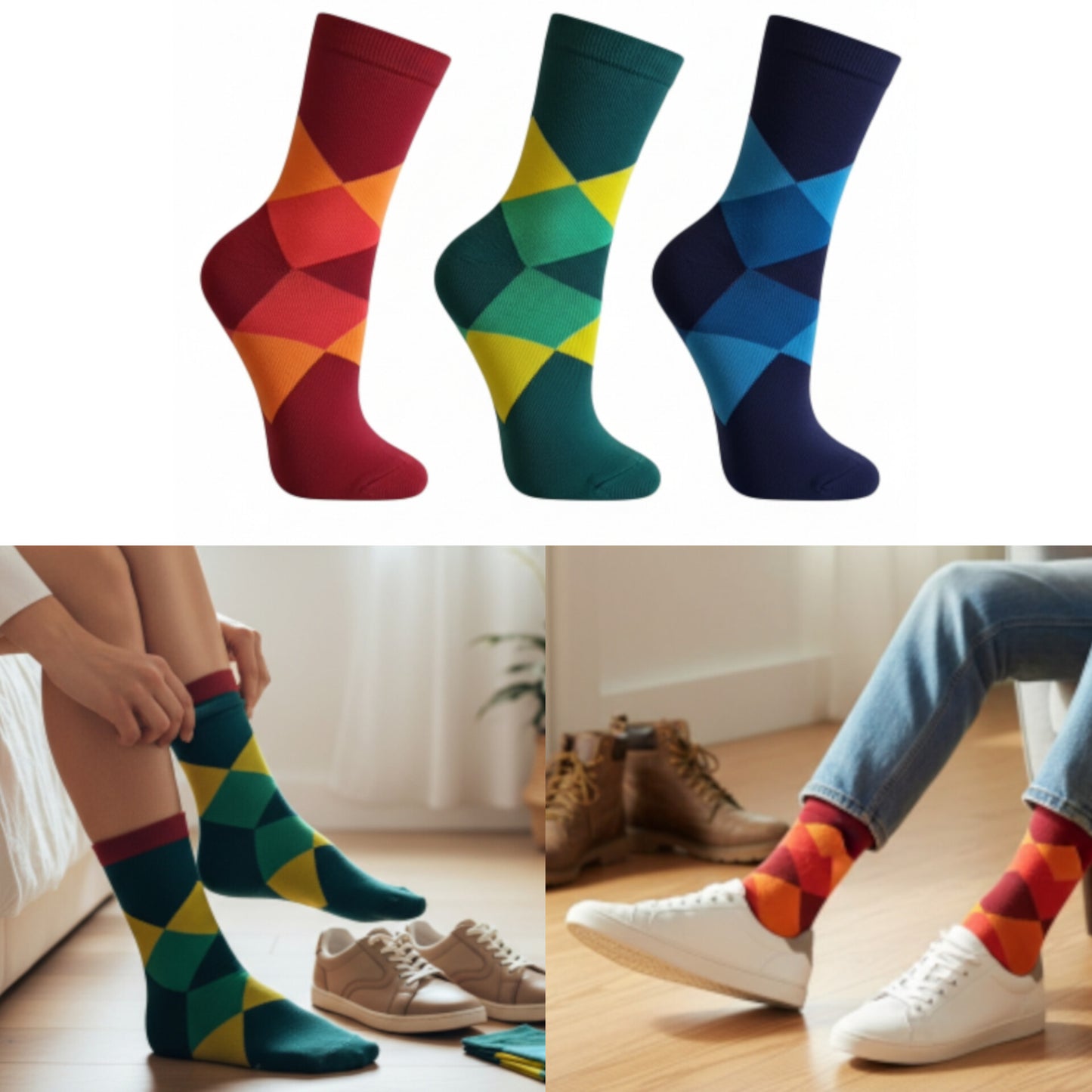Men Long Socks Pack Of 3 Pairs