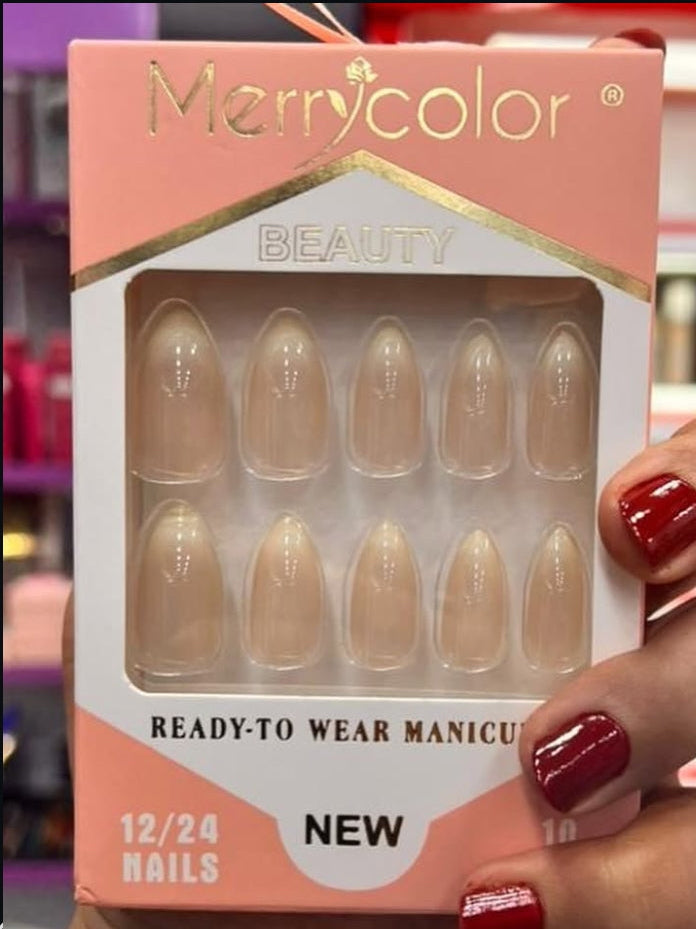 Ombre Hyper Realistic French Nails With Glue Sticker