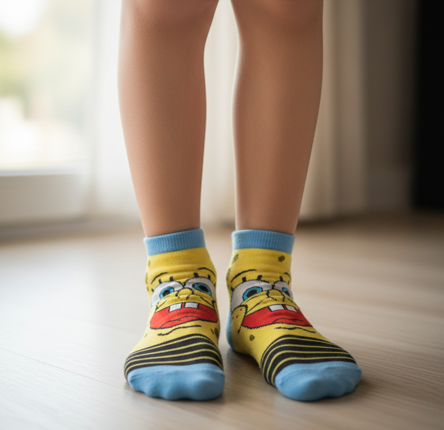 Happy SpongeBob Toes Socks (8 To 15 Years )