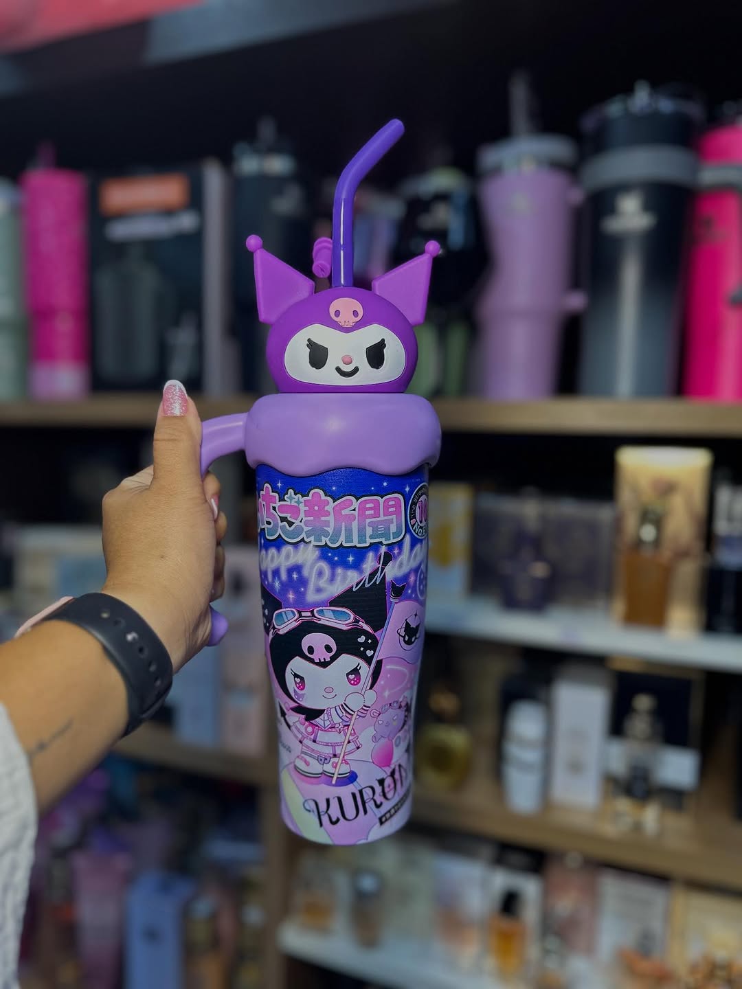 Kuromi Tumbler with Straw