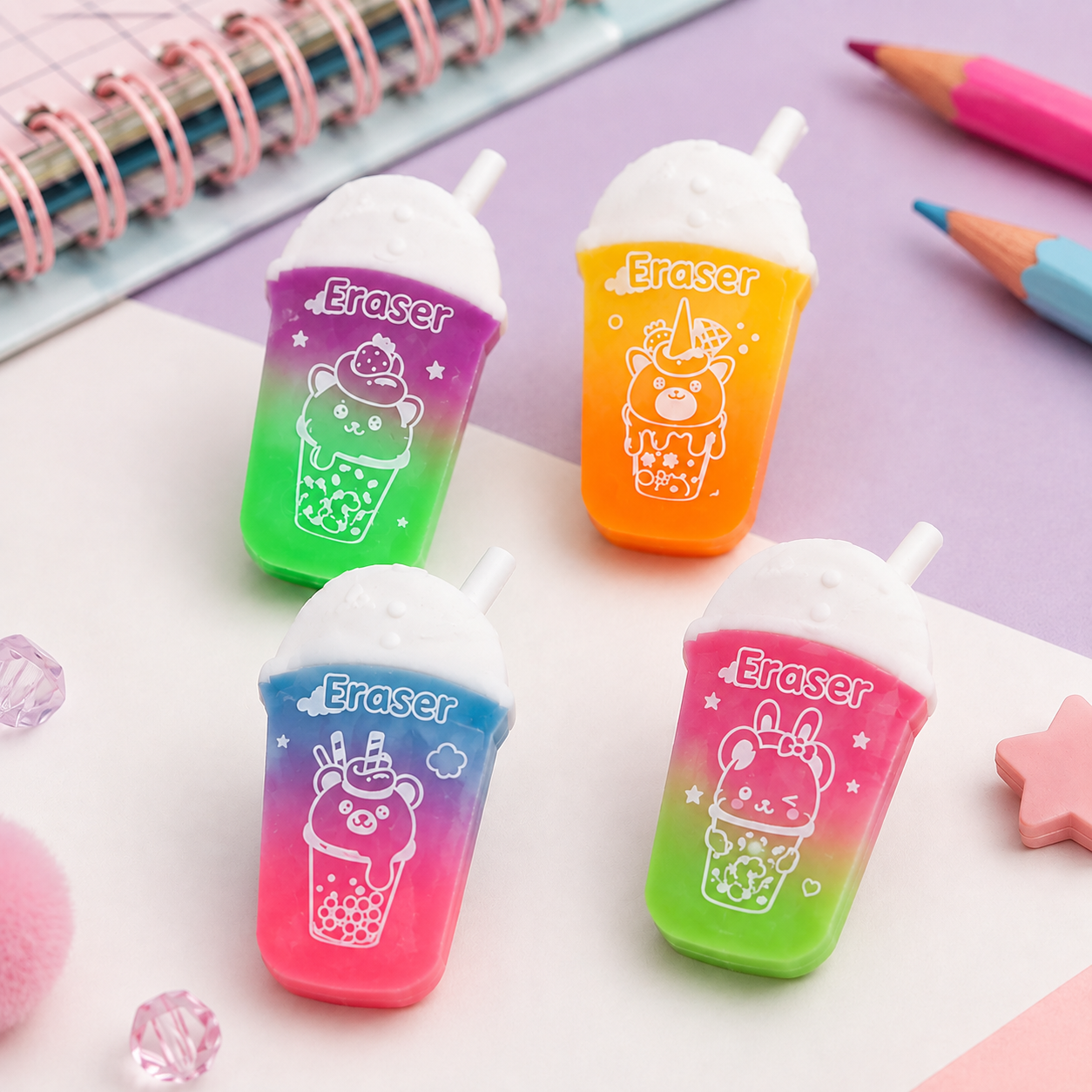 Yalong Bubble Tea Cup Pencil Eraser